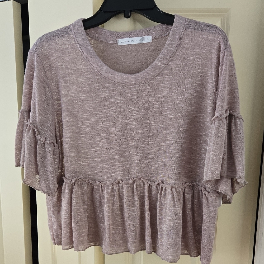 NWT Altar'd State Oatmeal Shirt Size M